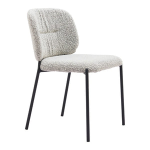 Set of Two Modern Steel Frame Upholstered Dining Side Chairs for Stylish Contemporary Homes