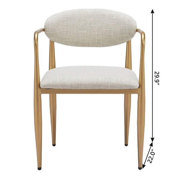 Set of Two Open Back Upholstered Dining Arm Chairs with Stylish Frame for Elegant Rooms