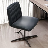 Black Leatherette Swivel Office Chair | No Wheels, Easy Assembly | Multi-use, Quality Inspected | 20