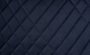 English Elm Set of 2 Counter Height Chairs with Diamond Stitch Velvet Upholstery and Sleek Black Metal Legs, 24" Seat Blue 21 L x 20.25 W x 24 H B011P234286