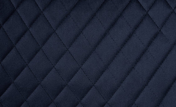 English Elm Set of 2 Counter Height Chairs with Diamond Stitch Velvet Upholstery and Sleek Black Metal Legs, 24" Seat Blue 21 L x 20.25 W x 24 H B011P234286