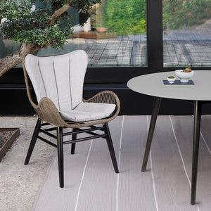 English Elm Koryn Eucalyptus Outdoor Dining Chair with Truffle Rope Weave, Weather-Resistant Gray Seating B2736P354275