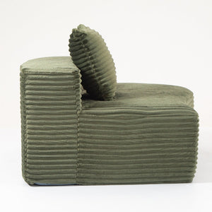 English Elm 110.24" Corduroy Deep Seat Cloud Sofa No Assembly Two Seater with Lumbar Pillows Green W3326P446759