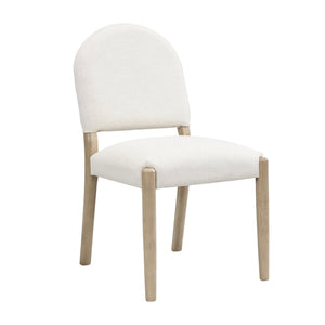 English Elm Christopher Knight Home® - Dining Mid Century Fabric Upholstered Armless Side Chairs Set of 2 with Rubberwood Frame and Tapered Legs, Comfortable Backrest, Easy Assembly Beige,Natural Ash N771P361492A