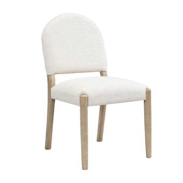 English Elm Christopher Knight Home® - Dining Mid Century Fabric Upholstered Armless Side Chairs Set of 2 with Rubberwood Frame and Tapered Legs, Comfortable Backrest, Easy Assembly Beige,Natural Ash N771P361492A