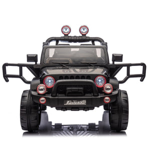 English Elm 24v Kids Electric Ride on Car with Parental Remote Rear Suspension and Bluetooth Audio Black W1578P228743