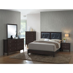 English Elm Charming Espresso Bed with Transitional Design, 52"H x 64"W x 85"D, Durable MDF Construction, Stylish Finish B078S00146