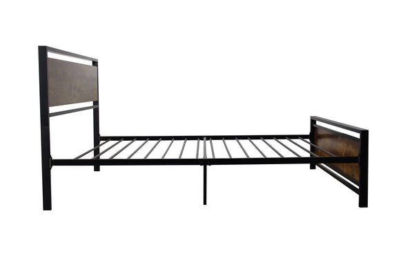 English Elm Twin Twin Size Metal Bed Frame — Sturdy Steel Platform, Modern Quiet Design, No Box Spring Needed Black 43.3 L x 20.5 W x 5.5 H W2297P241232