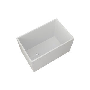 English Elm 43" Acrylic Freestanding Soaking Tub with Built-in Seat Glossy White Modern Bath T3785P380645