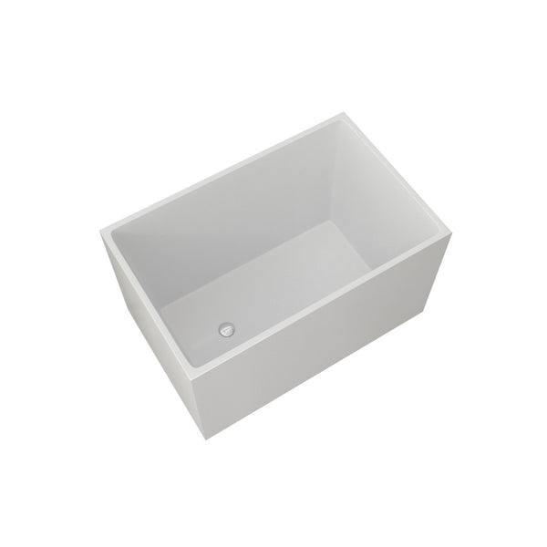 English Elm 43" Acrylic Freestanding Soaking Tub with Built-in Seat Glossy White Modern Bath T3785P380645