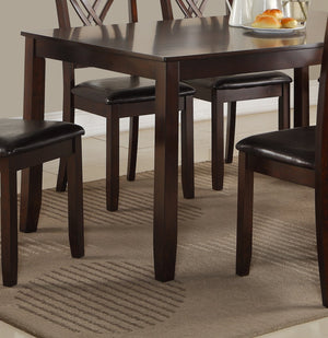 English Elm 7-Pc Dinette Set Black Finish Rectangular Table with Upholstered Light Grey Chairs, Triple Crossback Design Brown 64 L x 34 W x 18 H B011P184937