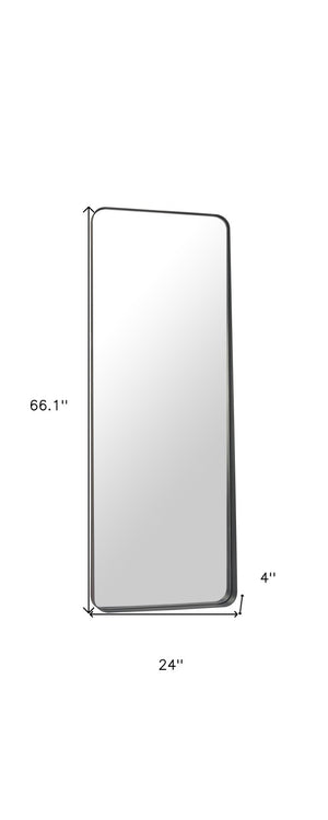 HomeRoots 66" Sleek Black Steel Framed Full-Length Mirror – Modern Minimalist Design for Any Room Decor 565005