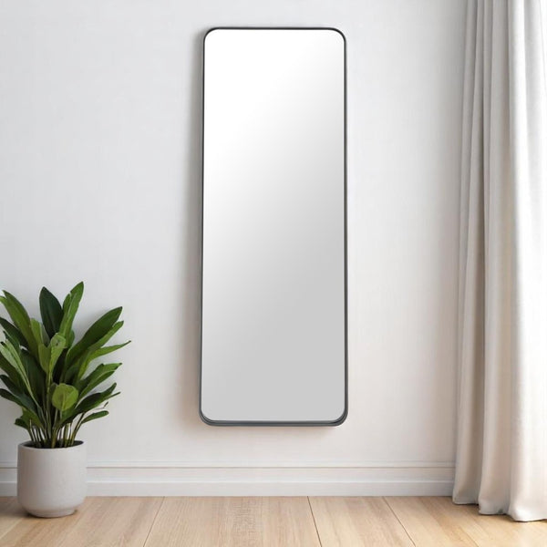 HomeRoots 66" Sleek Black Steel Framed Full-Length Mirror – Modern Minimalist Design for Any Room Decor 565005