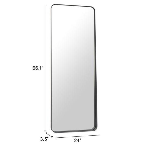 HomeRoots 66" Sleek Black Steel Framed Full-Length Mirror – Modern Minimalist Design for Any Room Decor 565005