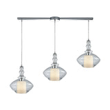 Alora 36'' Wide 3-Light Slim Linear Pendant - Chrome with Clear and Opal White Glass 56500/3L Elk Lighting