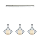 Alora 36'' Wide 3-Light Linear Pendant - Chrome with Clear and Opal White Glass 56500/3LP Elk Lighting