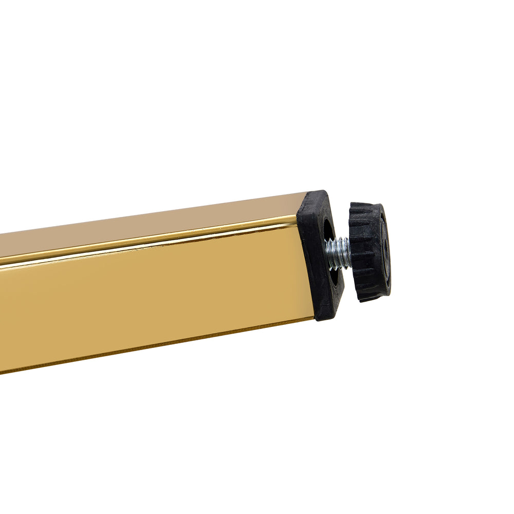 English Elm 4-pack PU dining chairs with ergonomic buckle backrest, gold metal legs, high-density sponge comfort Black+Gold W1151P295705