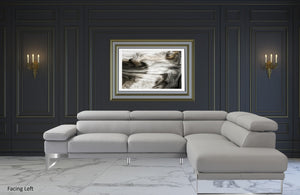 HomeRoots Light Gray Italian Leather L-Shaped Sectional Sofa with Chaise – Modern Comfort & Style Awaits! 565012