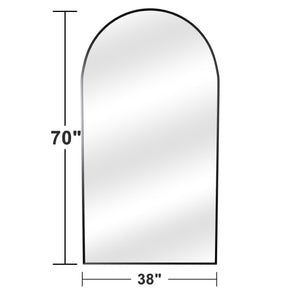 HomeRoots 71" Black Metal Arch Full-Length Mirror – Stylish Freestanding Design for Any Room's Elegance 565018