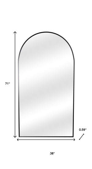 HomeRoots 71" Black Metal Arch Full-Length Mirror – Stylish Freestanding Design for Any Room's Elegance 565018