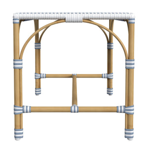 Butler Specialty Tobias Outdoor Rattan And Metal Dining Side Chair – Chic Coastal Style For Your Patio Oasis White And Sky Blue Dot Aluminum,Polyethylene (Pe) Rattan Weave 5650194-butler