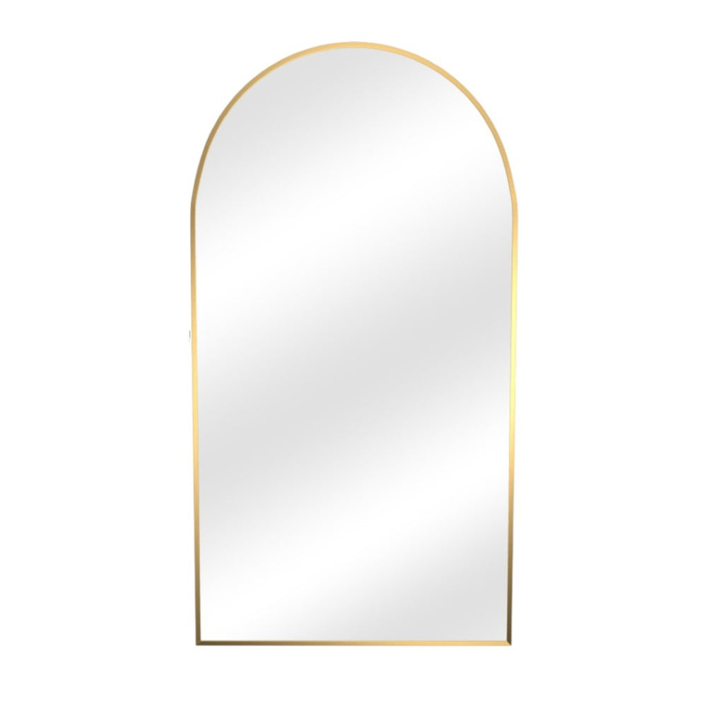 HomeRoots 71" Gold Metal Arch Full-Length Mirror - Elegant Leaning Design for Stylish Homes & Businesses 565019