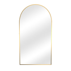 HomeRoots 71" Gold Metal Arch Full-Length Mirror - Elegant Leaning Design for Stylish Homes & Businesses 565019