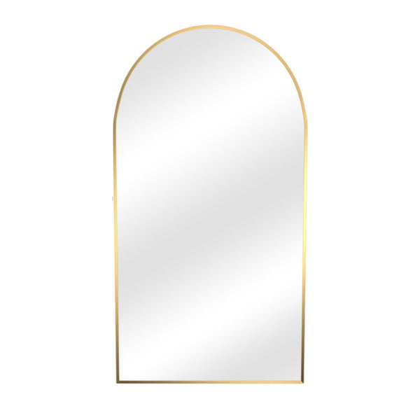HomeRoots 71" Gold Metal Arch Full-Length Mirror - Elegant Leaning Design for Stylish Homes & Businesses 565019