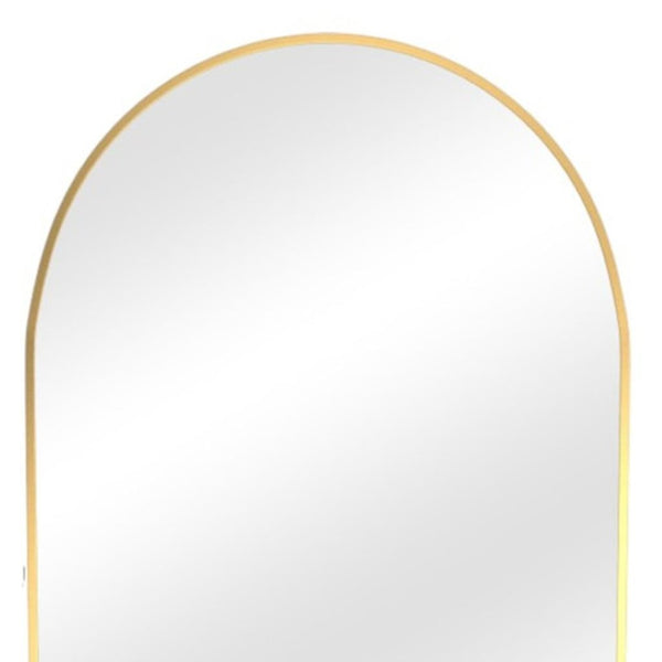 HomeRoots 71" Gold Metal Arch Full-Length Mirror - Elegant Leaning Design for Stylish Homes & Businesses 565019