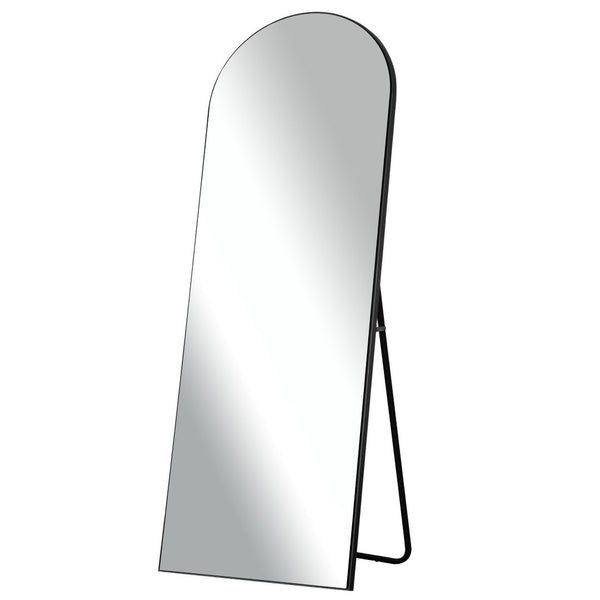HomeRoots 67" Black Solid Wood Arched Full-Length Mirror – Stylish, Freestanding Design for Any Space 565024