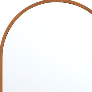 HomeRoots Set of Two Elegant Walnut Arch Mirrors - Premium Reflective Glass for Bathrooms & Living Spaces 565028