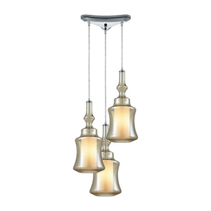 Alora 10'' Wide 3-Light Triangular Pendant - Polished Chrome 56502/3 Elk Lighting