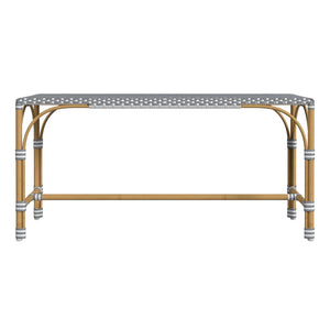 Butler Specialty Tobias Outdoor Rattan And Metal Dining Side Chair – Chic Coastal Style For Your Patio Oasis Gray And White Dot Aluminum,Polyethylene (Pe) Rattan Weave 5650329-butler