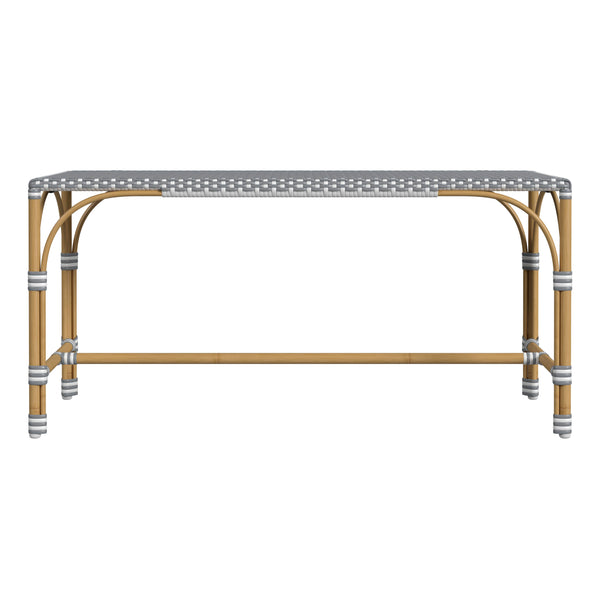 Butler Specialty Tobias Outdoor Rattan And Metal Dining Side Chair – Chic Coastal Style For Your Patio Oasis Gray And White Dot Aluminum,Polyethylene (Pe) Rattan Weave 5650329-butler