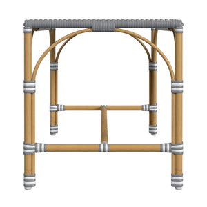 Butler Specialty Tobias Outdoor Rattan And Metal Dining Side Chair – Chic Coastal Style For Your Patio Oasis Gray And White Dot Aluminum,Polyethylene (Pe) Rattan Weave 5650329-butler