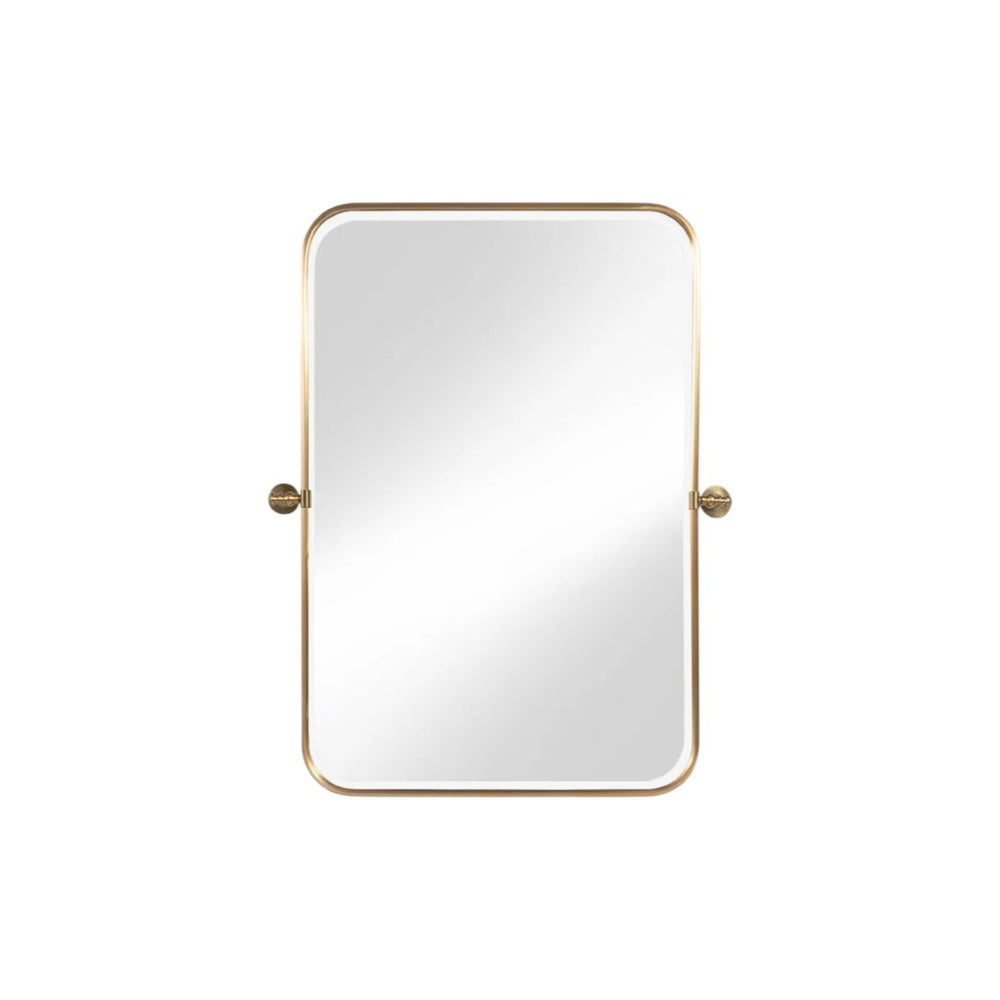 HomeRoots 36" Gold Metal Framed Vanity Mirror - Modern Glamour, Shatter-Resistant Glass, Versatile Home Decor 565035