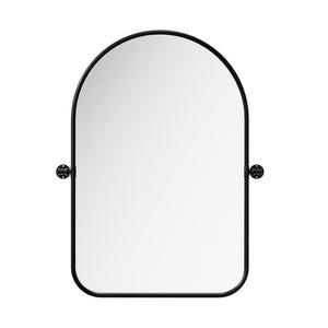 HomeRoots 36" Gold Arch Iron Framed Vanity Mirror – Elegant Design for Bathroom, Entryway & Living Spaces 565036