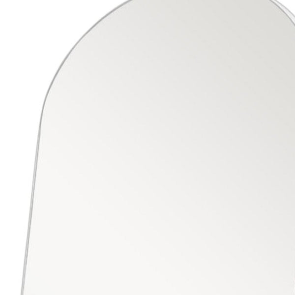 HomeRoots 65" White Solid Wood Arch Mirror - Elegant Freestanding Full-Length Design for Timeless Style & Clarity 565039