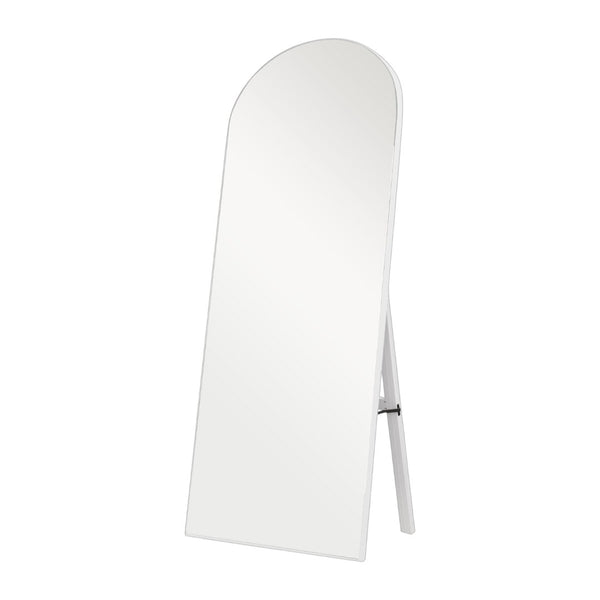 HomeRoots 65" White Solid Wood Arch Mirror - Elegant Freestanding Full-Length Design for Timeless Style & Clarity 565039