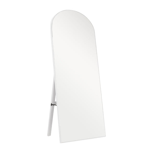 HomeRoots 65" White Solid Wood Arch Mirror - Elegant Freestanding Full-Length Design for Timeless Style & Clarity 565039
