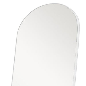 HomeRoots 65" White Solid Wood Arch Mirror - Elegant Freestanding Full-Length Design for Timeless Style & Clarity 565039