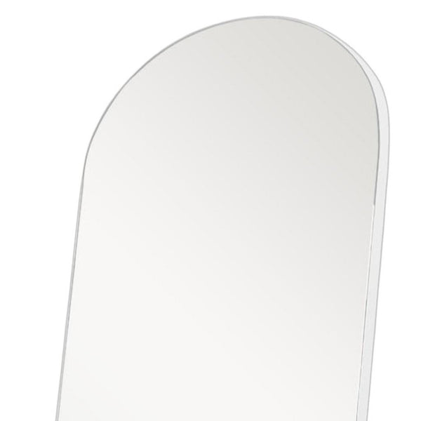 HomeRoots 65" White Solid Wood Arch Mirror - Elegant Freestanding Full-Length Design for Timeless Style & Clarity 565039