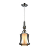 Alora 8'' Wide 1-Light Mini Pendant - Chrome with Smoke-Plated and Opal White Glass - Includes Adapter Kit 56503/1-LA Elk Lighting