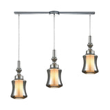 Alora 36'' Wide 3-Light Slim Linear Pendant - Chrome with Smoke-plated and Opal White Glass 56503/3L Elk Lighting