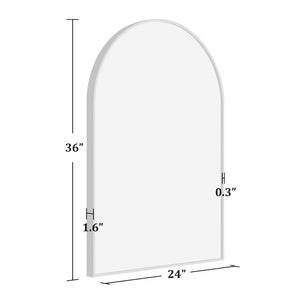 HomeRoots 36" Elegant Silver Arch Aluminum Framed Bathroom Vanity Mirror - Durable, Stylish, Ready to Hang! 565040