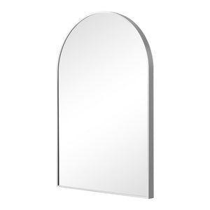 HomeRoots 36" Elegant Silver Arch Aluminum Framed Bathroom Vanity Mirror - Durable, Stylish, Ready to Hang! 565040