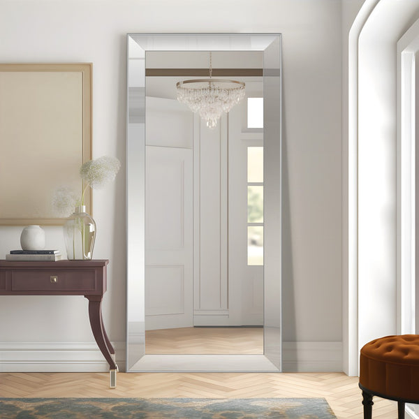HomeRoots 70" Silver Freestanding Accent Mirror - Elegant Full-Length Design for Home & Commercial Spaces 565041
