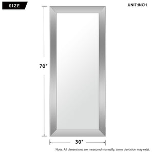 HomeRoots 70" Silver Freestanding Accent Mirror - Elegant Full-Length Design for Home & Commercial Spaces 565041