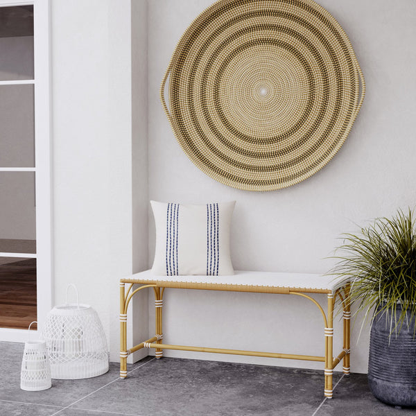 Butler Specialty Tobias Outdoor Rattan And Metal Dining Side Chair – Chic Coastal Style For Your Patio Oasis Beige And White Polyurethane Synthetic (Pe) Rattan,Aluminum 5650433-butler