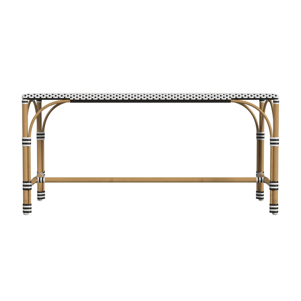 Butler Specialty Tobias Outdoor Rattan And Metal Dining Side Chair – Chic Coastal Style For Your Patio Oasis Black,Black And White,White,White And Black Polyurethane Synthetic (Pe) Rattan,Aluminum 5650434-butler